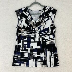 NorthStyle Geometric Print Shirt Womens‎ Draped Neck Sleeveless Size Medium